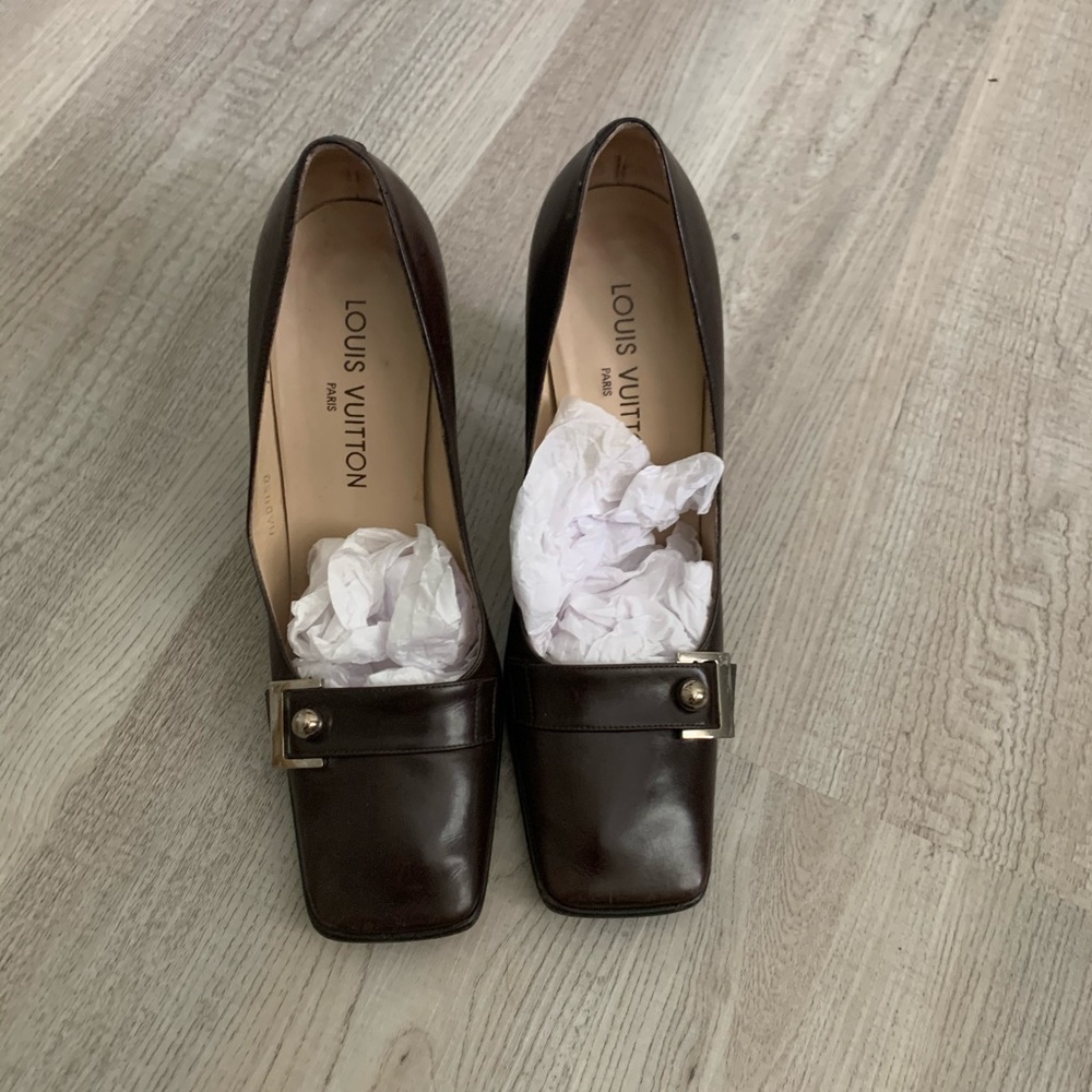 Louis Vuitton square toed heels